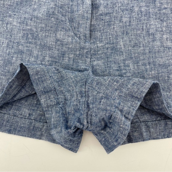 Loft Shorts Navy Blue Linen Cotton Blend Petite 6 - Picture 2 of 5